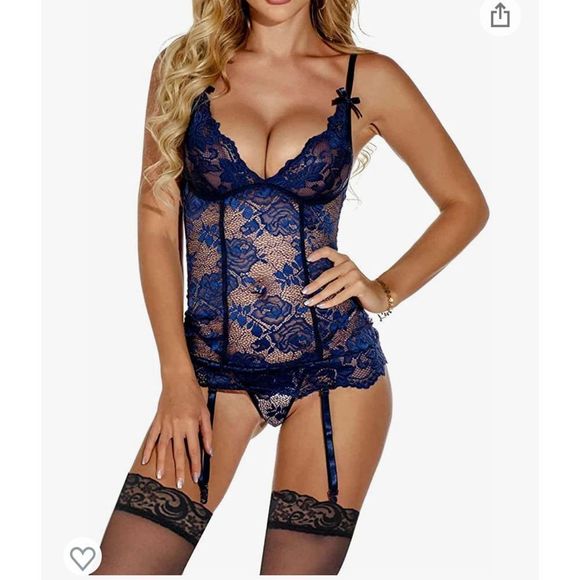 Sexy lacy lingerie( 4 colors) Blue, Purple, white, black - Picture 5 of 7